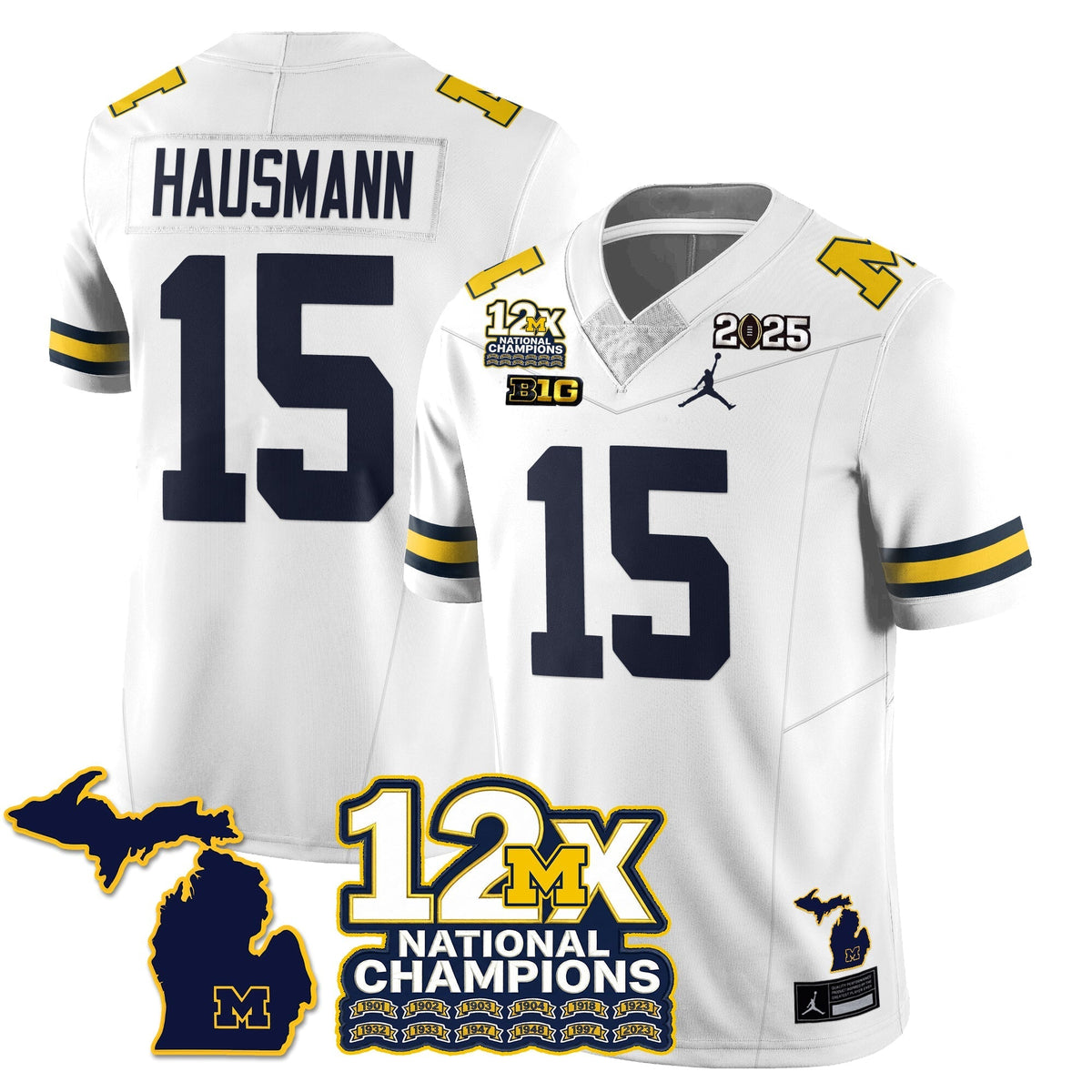 Michigan Wolverines 12x-Time National Champions Vapor Limited Football Jersey-Cuztomshoes
