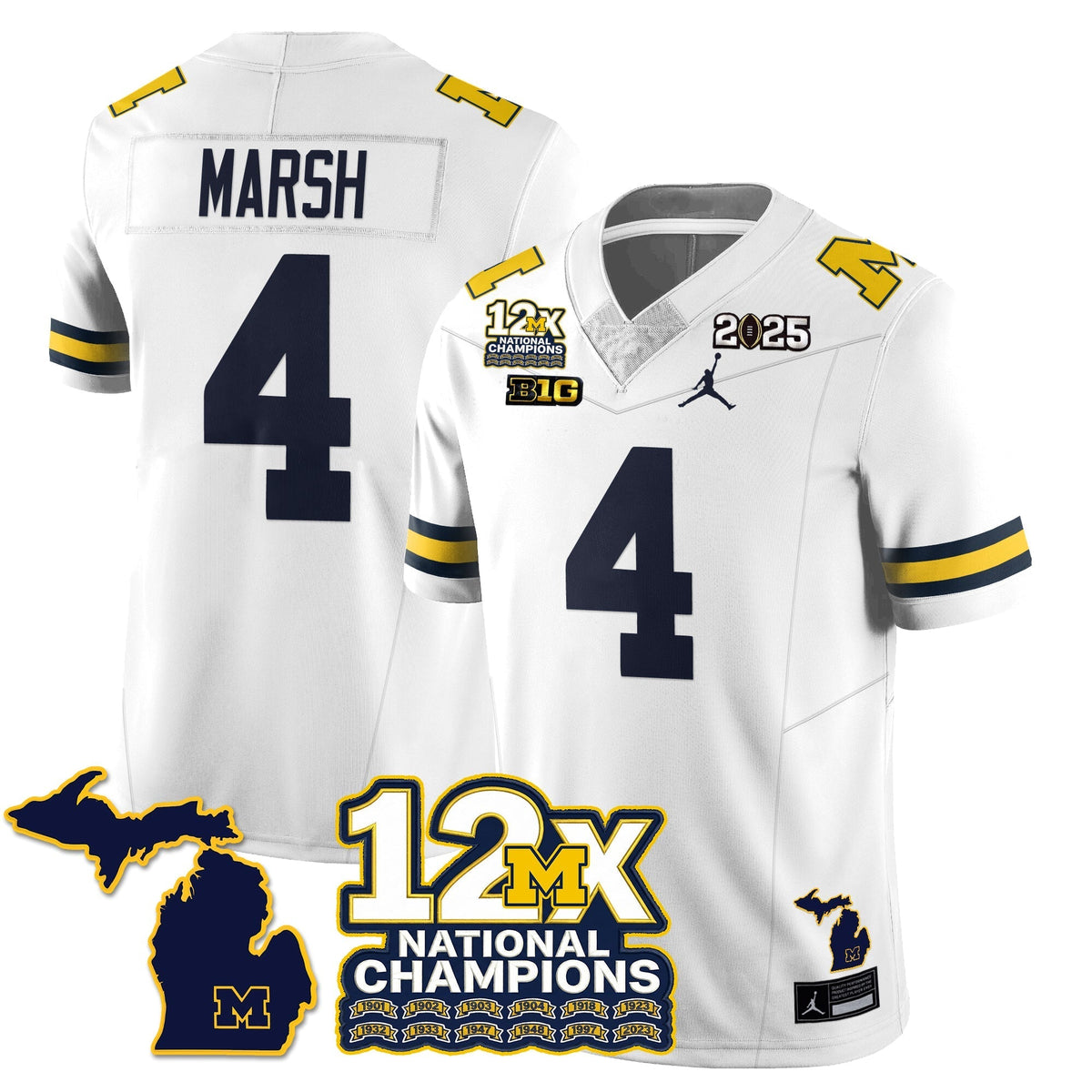 Michigan Wolverines 12x-Time National Champions Vapor Limited Football Jersey-Cuztomshoes