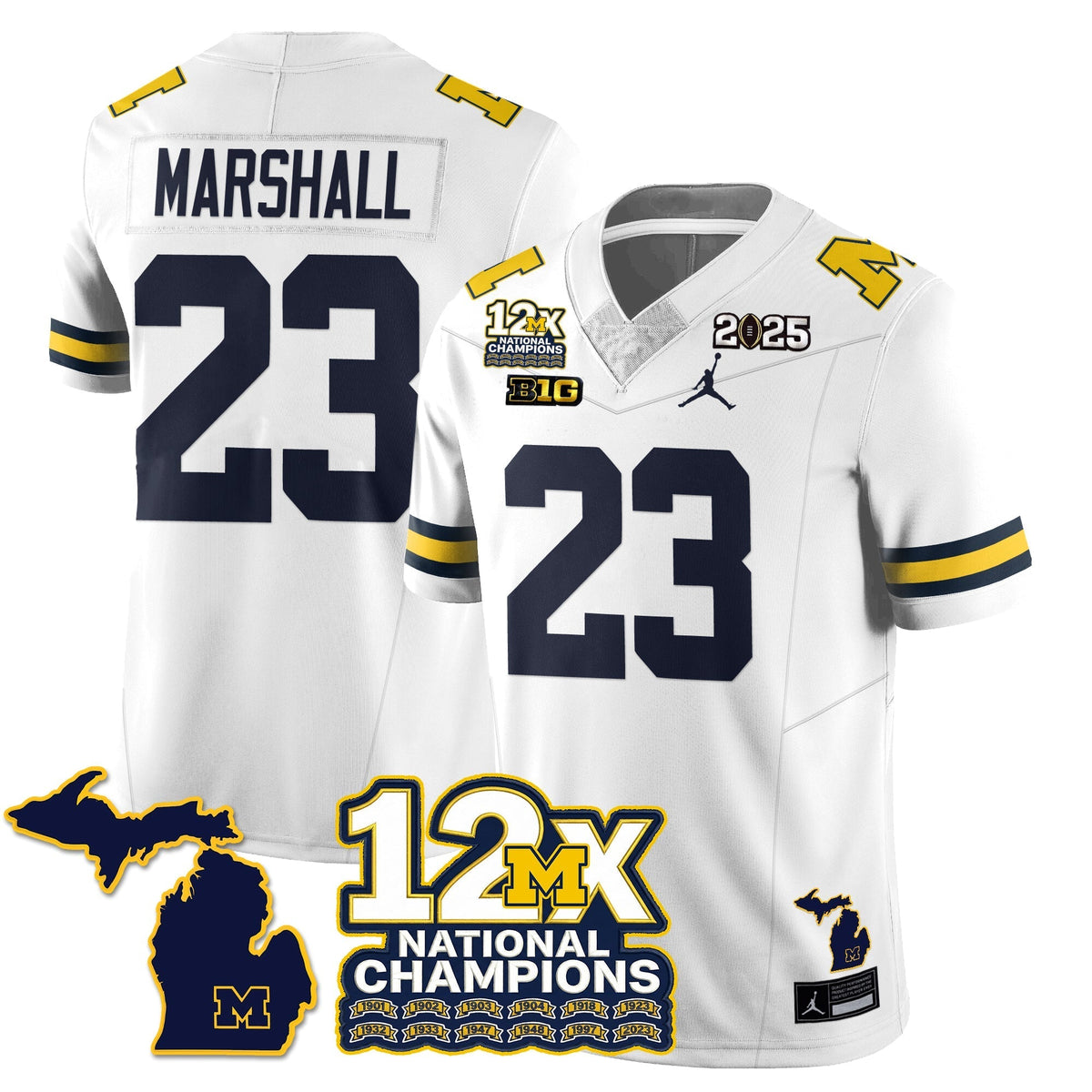 Michigan Wolverines 12x-Time National Champions Vapor Limited Football Jersey-Cuztomshoes