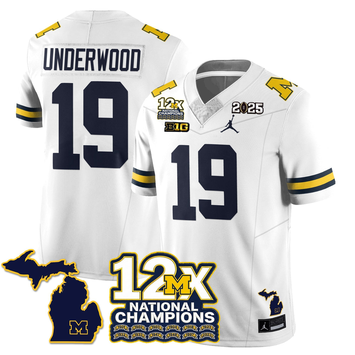Michigan Wolverines 12x-Time National Champions Vapor Limited Football Jersey-Cuztomshoes