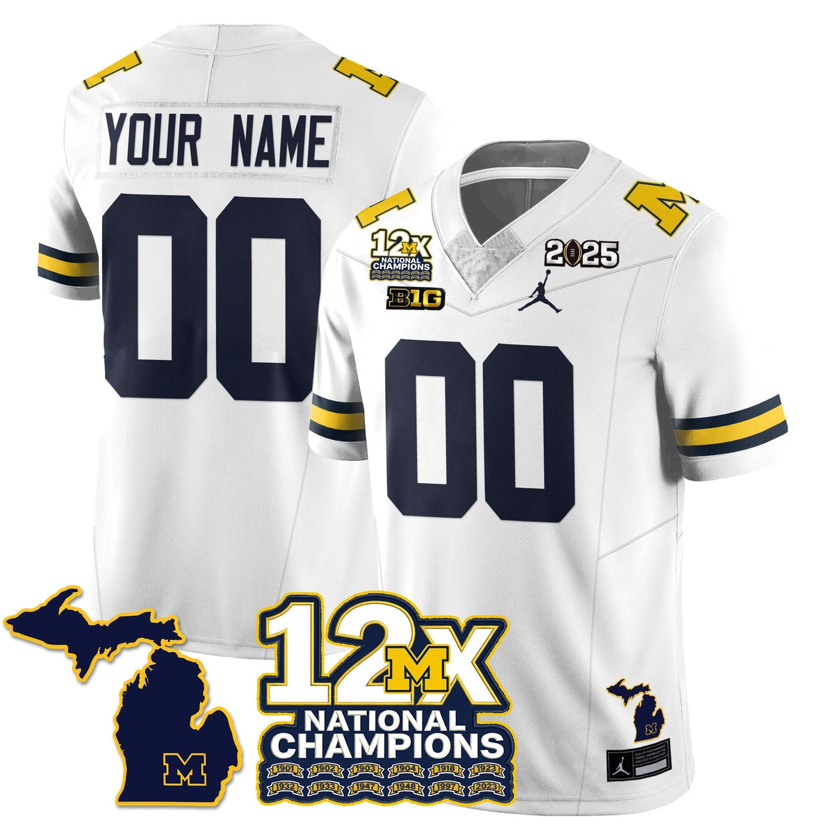 Michigan Wolverines 12x-Time National Champions Vapor Limited Football Jersey-Cuztomshoes