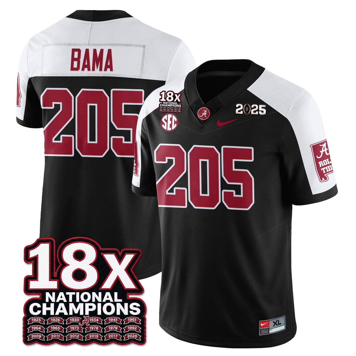 Alabama Crimson Tide 18x-Time National Champions Vapor Limited Football Jersey-Cuztomshoes