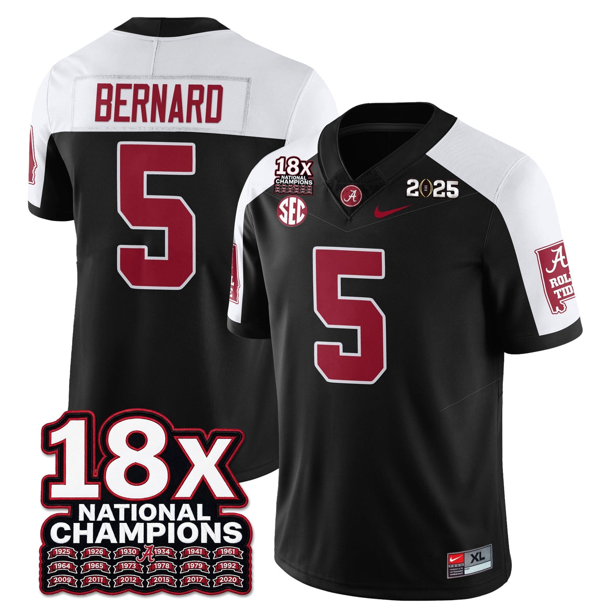 Alabama Crimson Tide 18x-Time National Champions Vapor Limited Football Jersey-Cuztomshoes