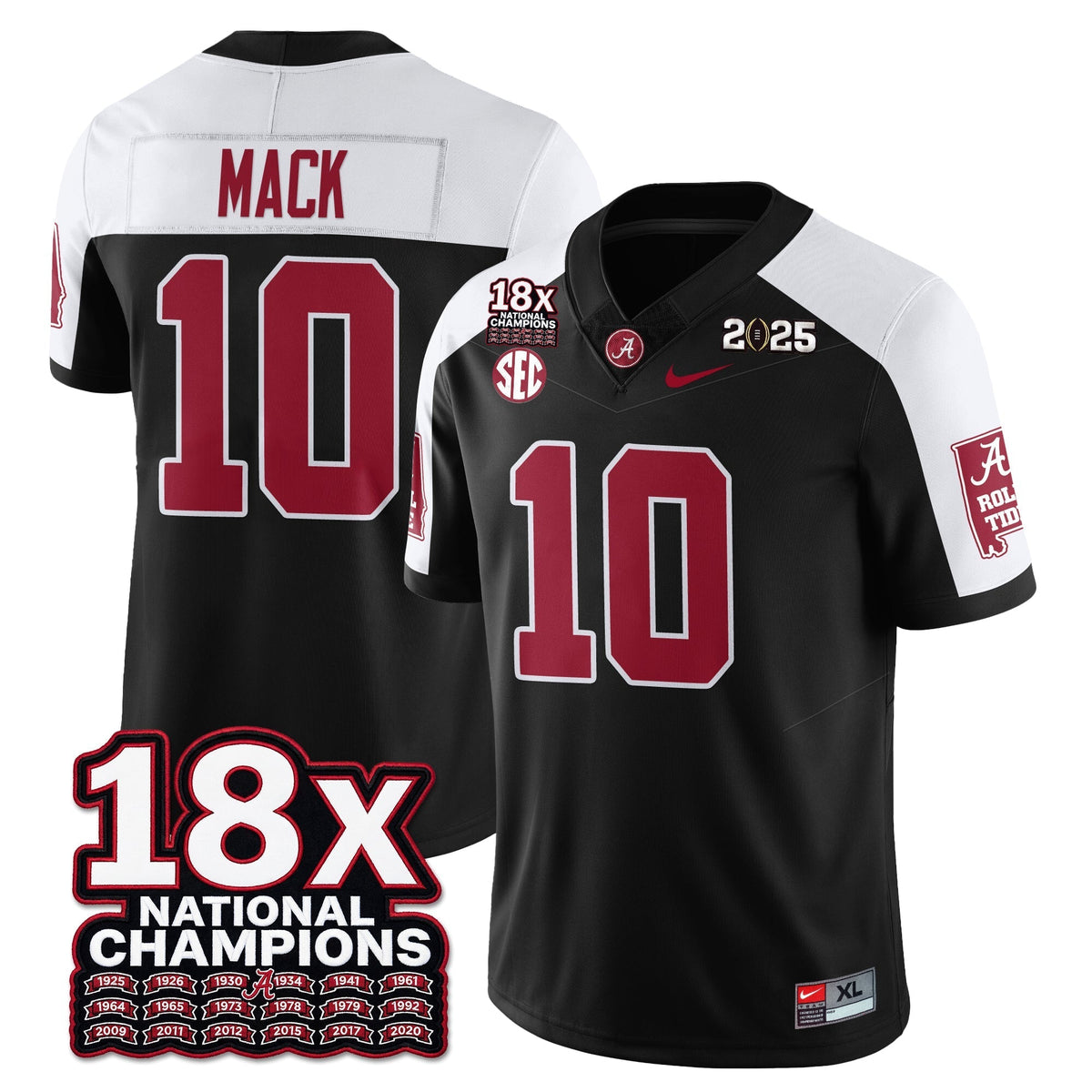 Alabama Crimson Tide 18x-Time National Champions Vapor Limited Football Jersey-Cuztomshoes