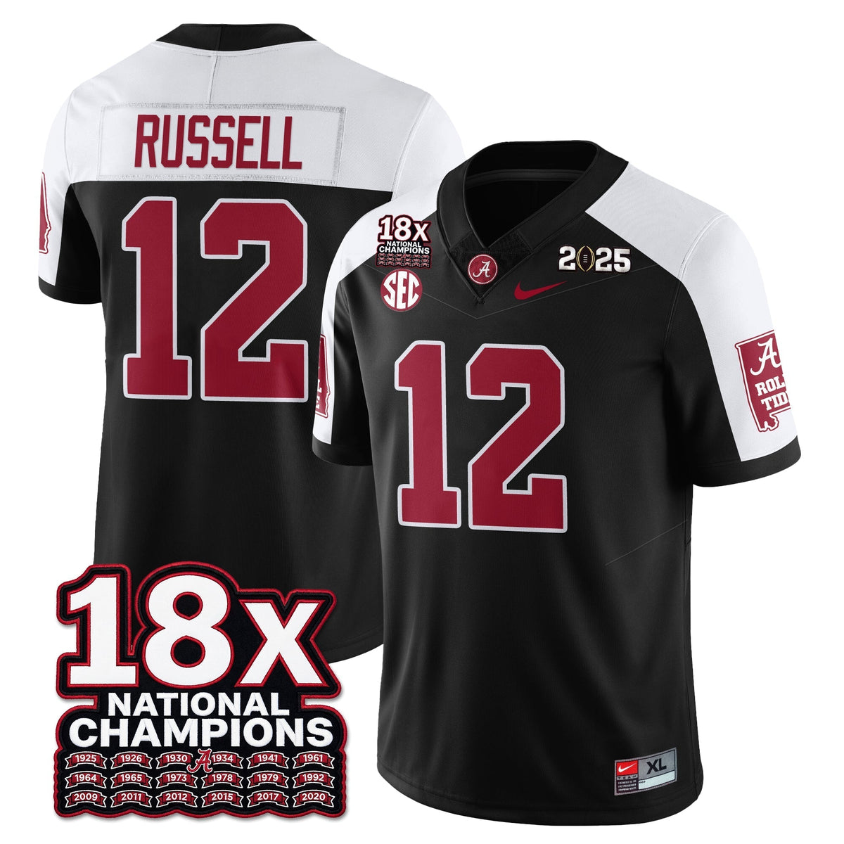 Alabama Crimson Tide 18x-Time National Champions Vapor Limited Football Jersey-Cuztomshoes