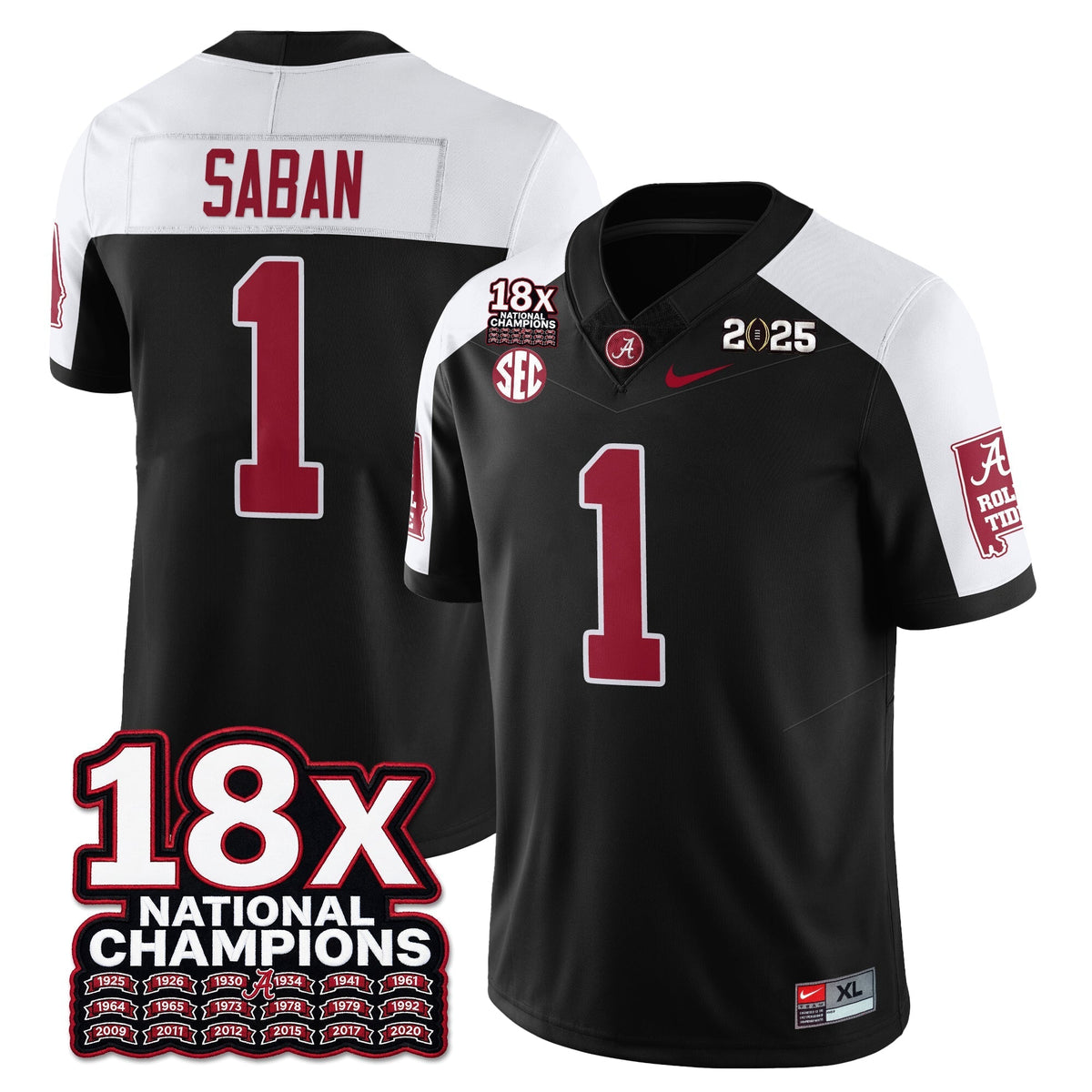 Alabama Crimson Tide 18x-Time National Champions Vapor Limited Football Jersey-Cuztomshoes