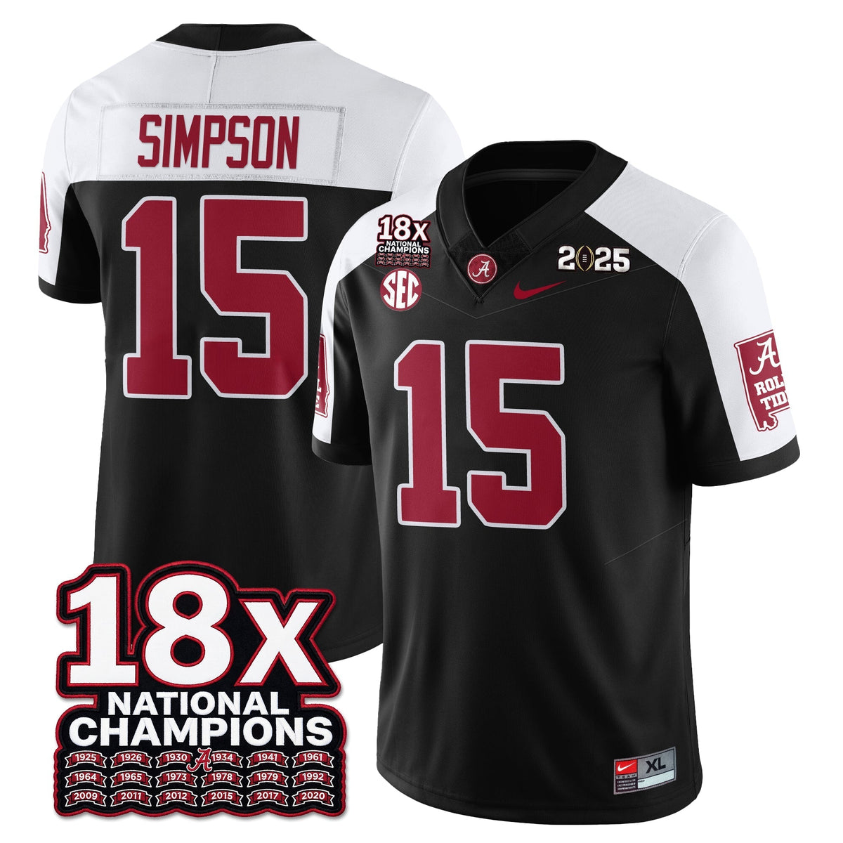 Alabama Crimson Tide 18x-Time National Champions Vapor Limited Football Jersey-Cuztomshoes