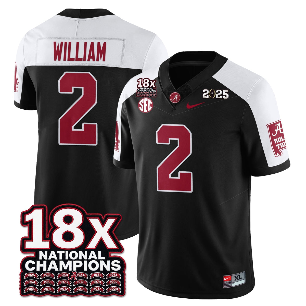 Alabama Crimson Tide 18x-Time National Champions Vapor Limited Football Jersey-Cuztomshoes