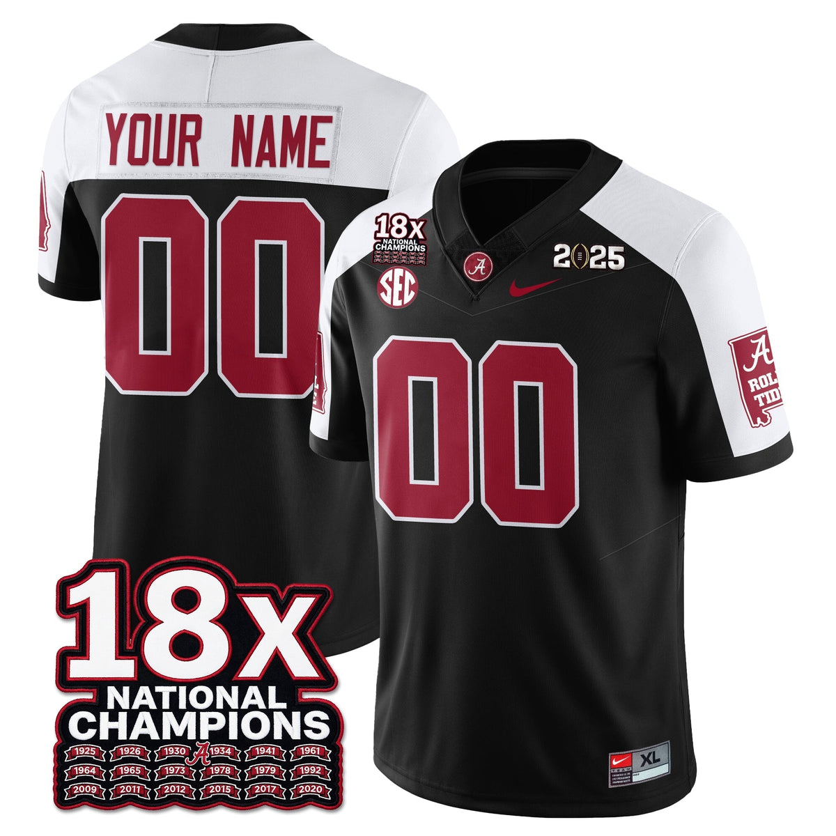 Alabama Crimson Tide 18x-Time National Champions Vapor Limited Football Jersey-Cuztomshoes