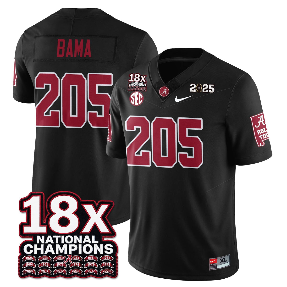 Alabama Crimson Tide 18x-Time National Champions Vapor Limited Football Jersey-Cuztomshoes