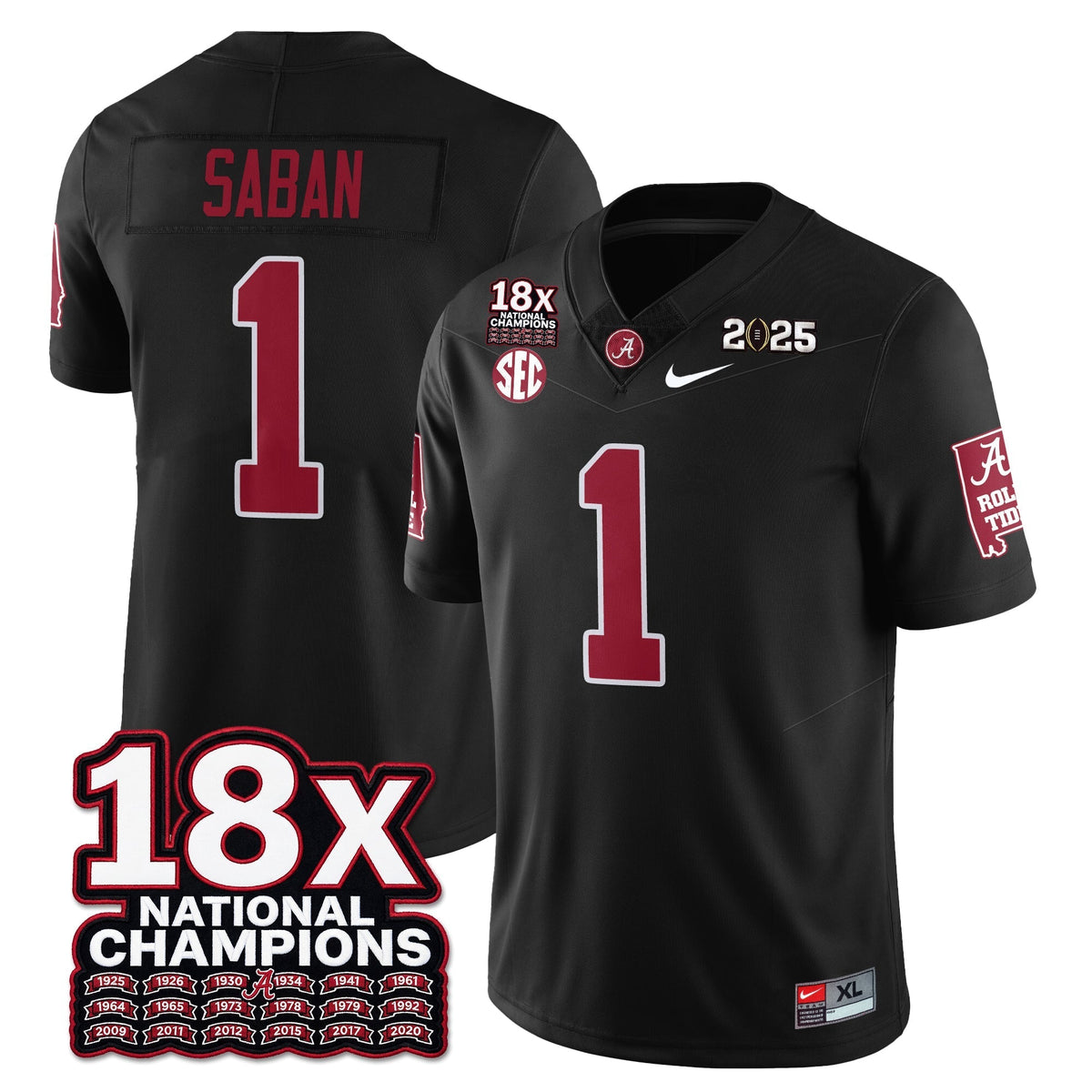 Alabama Crimson Tide 18x-Time National Champions Vapor Limited Football Jersey-Cuztomshoes