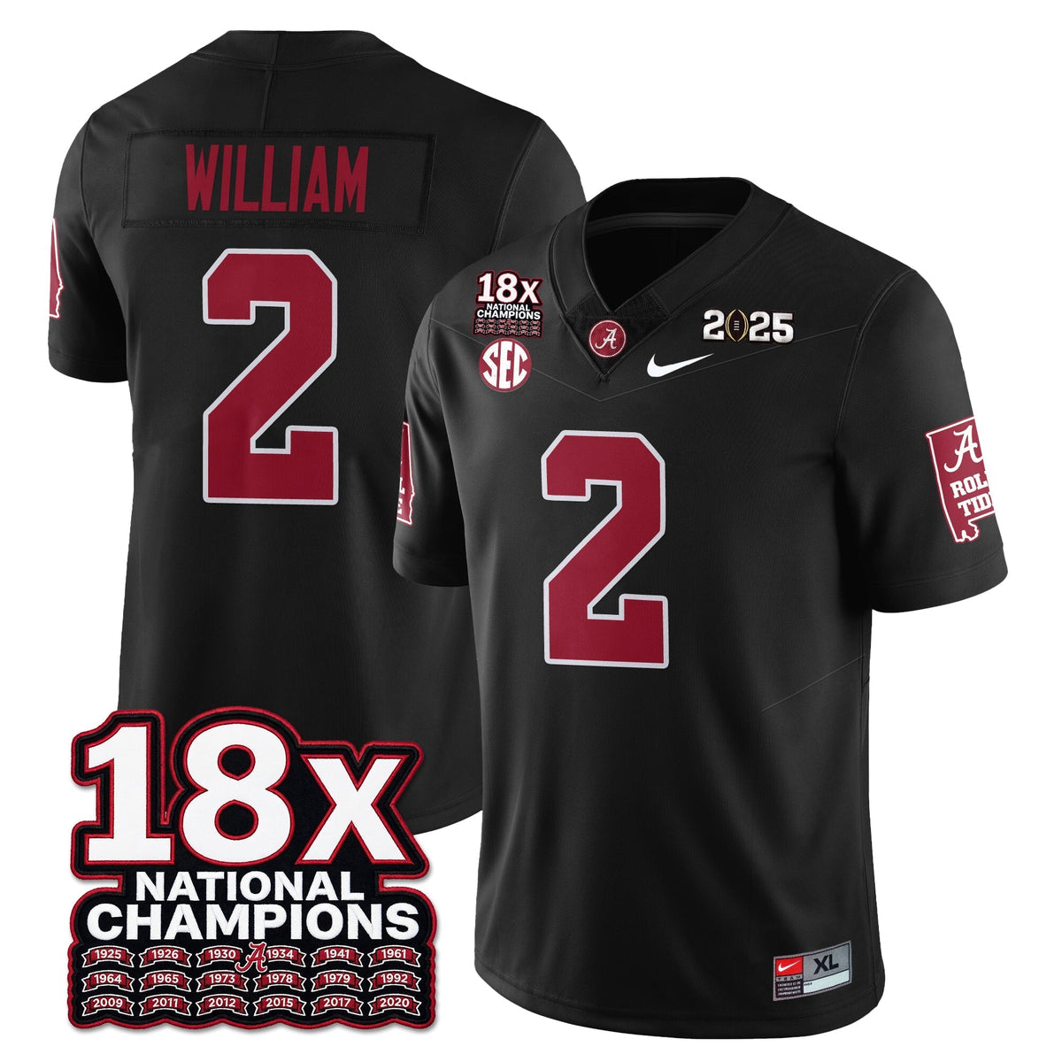 Alabama Crimson Tide 18x-Time National Champions Vapor Limited Football Jersey-Cuztomshoes