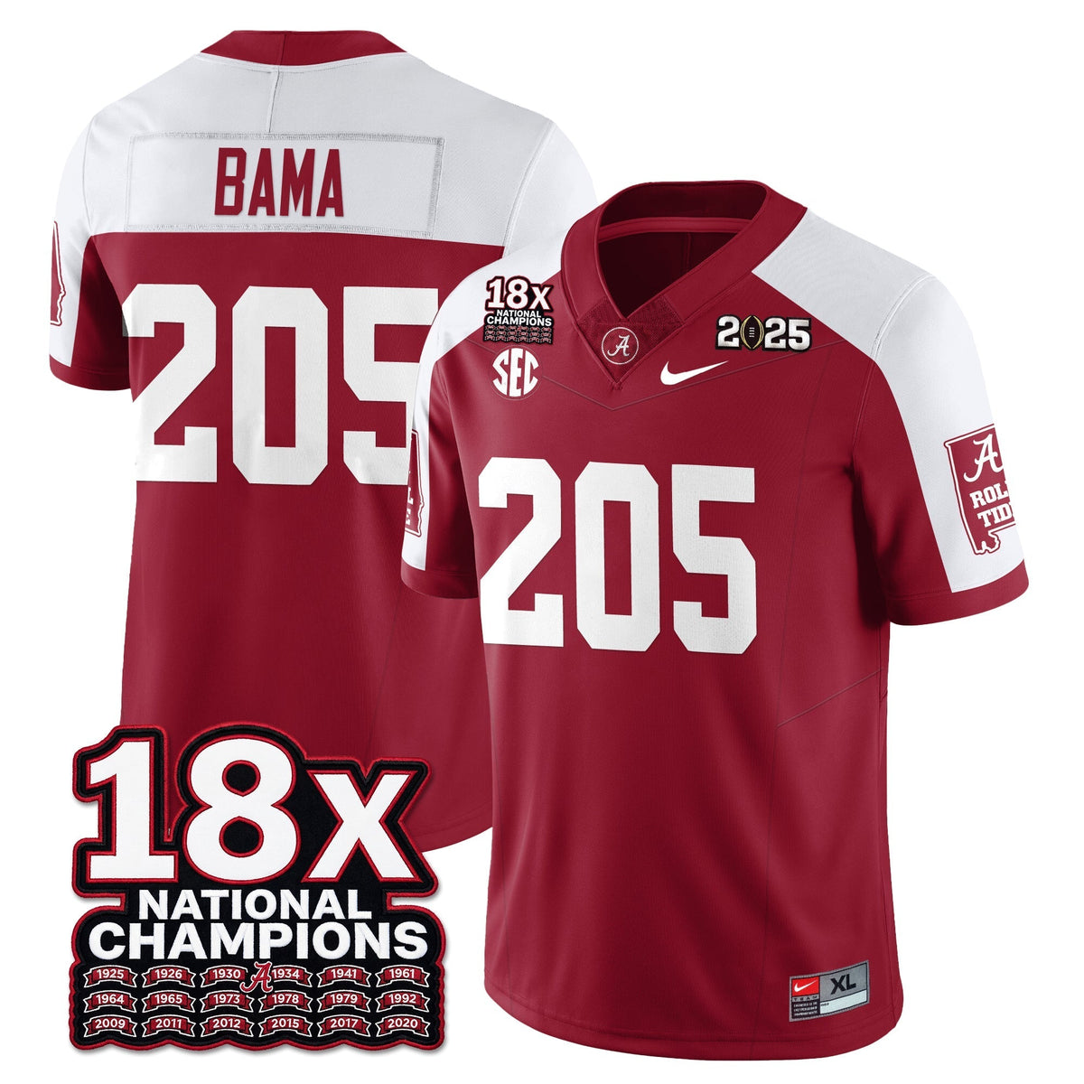 Alabama Crimson Tide 18x-Time National Champions Vapor Limited Football Jersey-Cuztomshoes