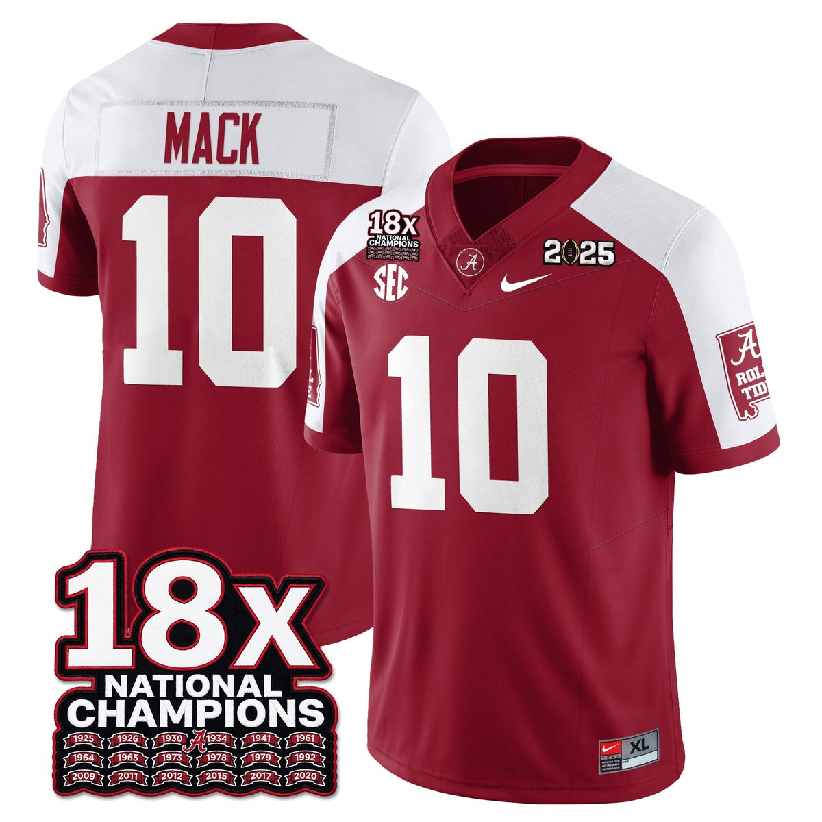 Alabama Crimson Tide 18x-Time National Champions Vapor Limited Football Jersey-Cuztomshoes