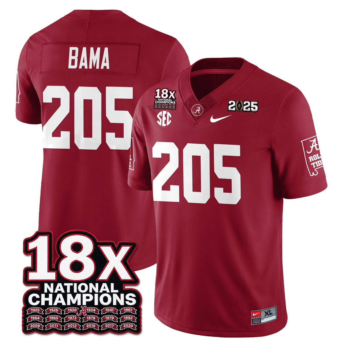Alabama Crimson Tide 18x-Time National Champions Vapor Limited Football Jersey-Cuztomshoes