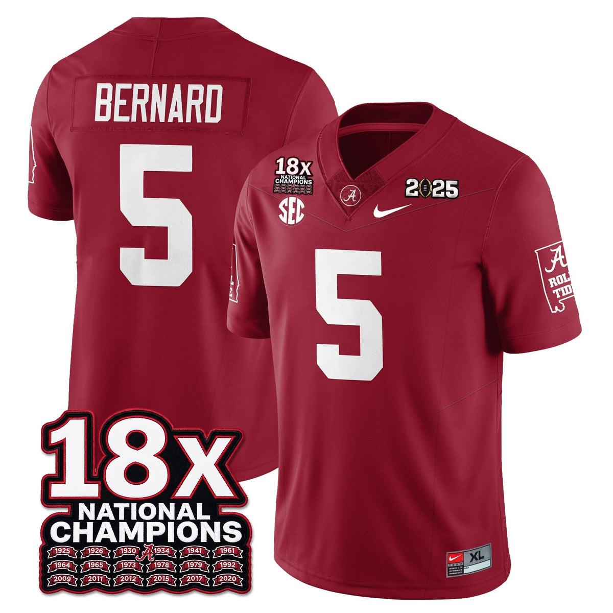 Alabama Crimson Tide 18x-Time National Champions Vapor Limited Football Jersey-Cuztomshoes