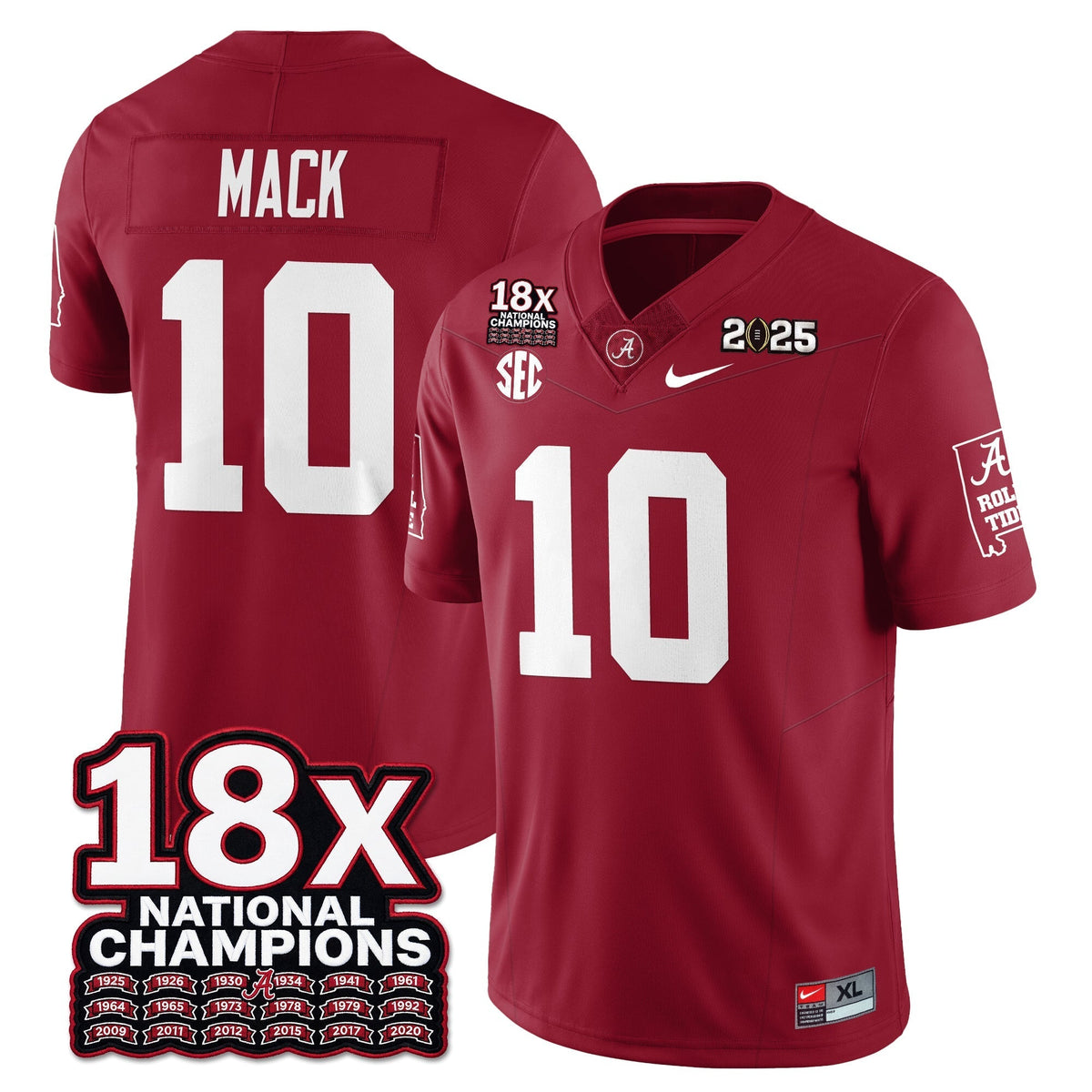 Alabama Crimson Tide 18x-Time National Champions Vapor Limited Football Jersey-Cuztomshoes
