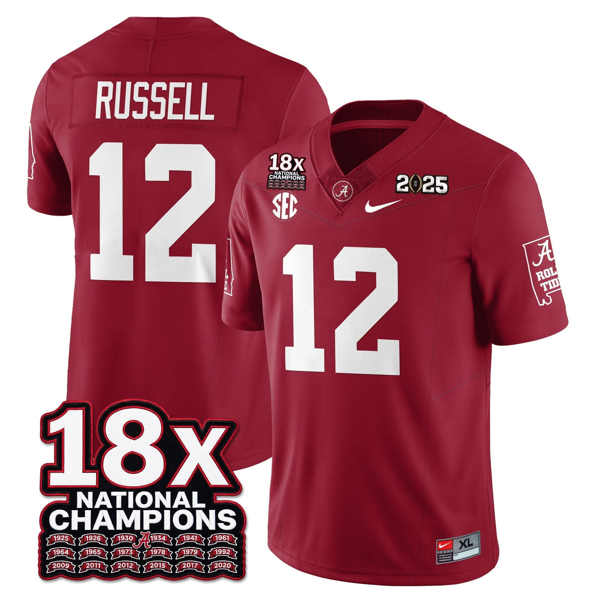 Alabama Crimson Tide 18x-Time National Champions Vapor Limited Football Jersey-Cuztomshoes