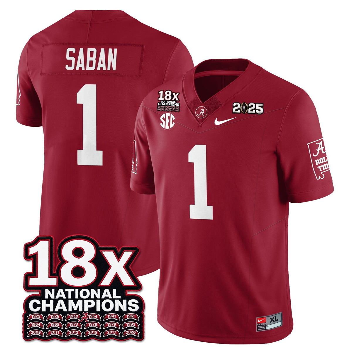 Alabama Crimson Tide 18x-Time National Champions Vapor Limited Football Jersey-Cuztomshoes