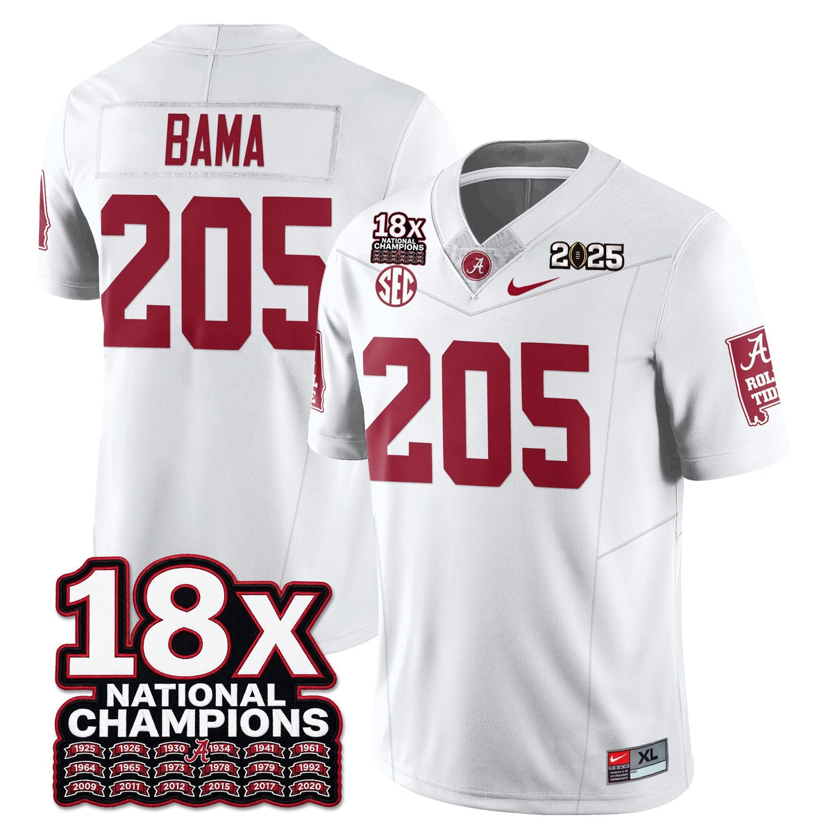 Alabama Crimson Tide 18x-Time National Champions Vapor Limited Football Jersey-Cuztomshoes