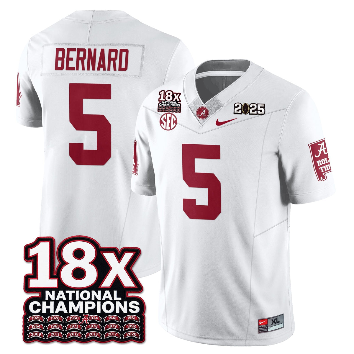 Alabama Crimson Tide 18x-Time National Champions Vapor Limited Football Jersey-Cuztomshoes