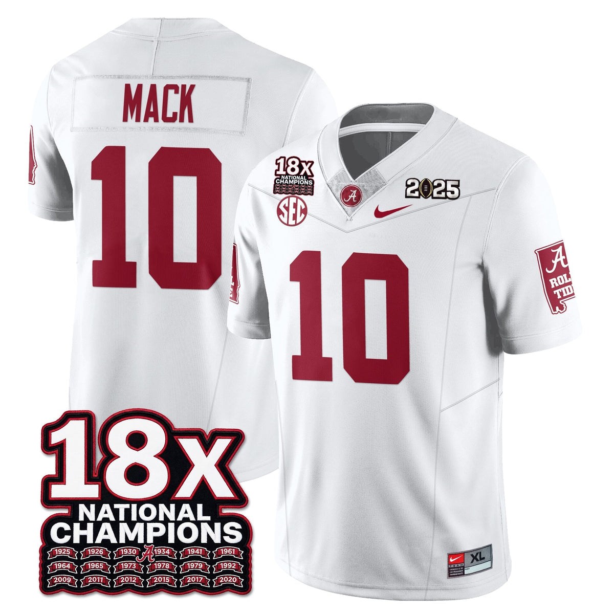 Alabama Crimson Tide 18x-Time National Champions Vapor Limited Football Jersey-Cuztomshoes