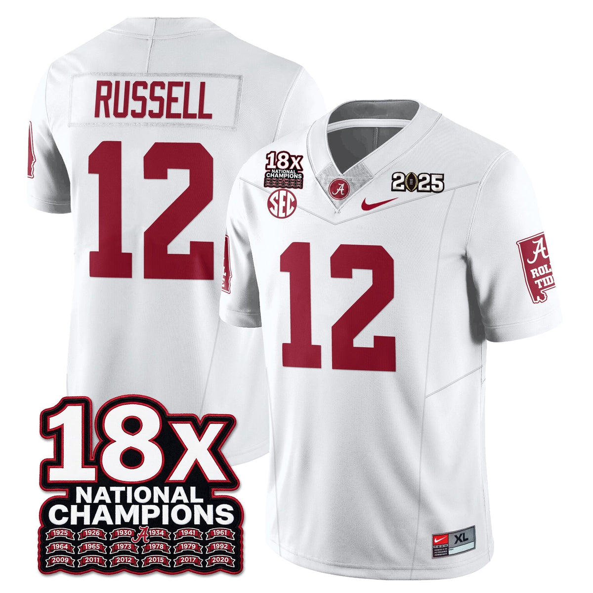 Alabama Crimson Tide 18x-Time National Champions Vapor Limited Football Jersey-Cuztomshoes