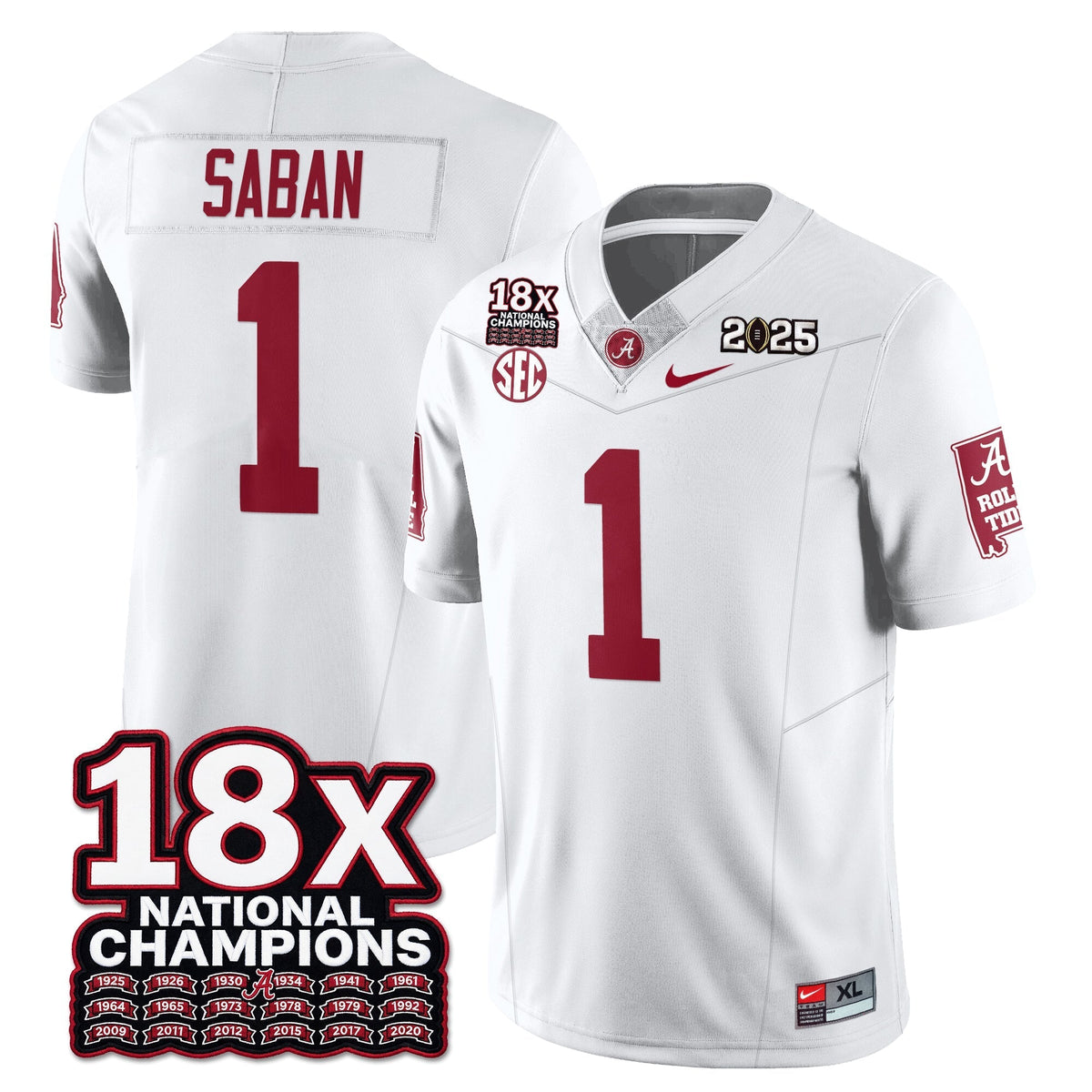 Alabama Crimson Tide 18x-Time National Champions Vapor Limited Football Jersey-Cuztomshoes