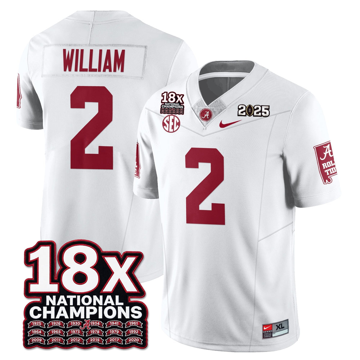 Alabama Crimson Tide 18x-Time National Champions Vapor Limited Football Jersey-Cuztomshoes
