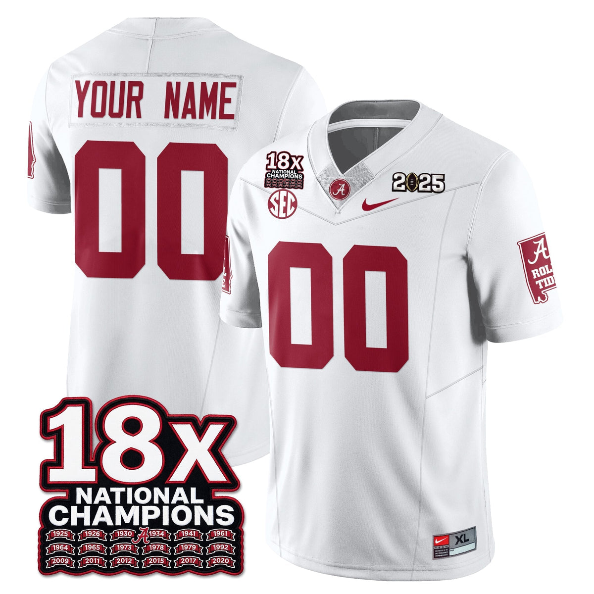 Alabama Crimson Tide 18x-Time National Champions Vapor Limited Football Jersey-Cuztomshoes