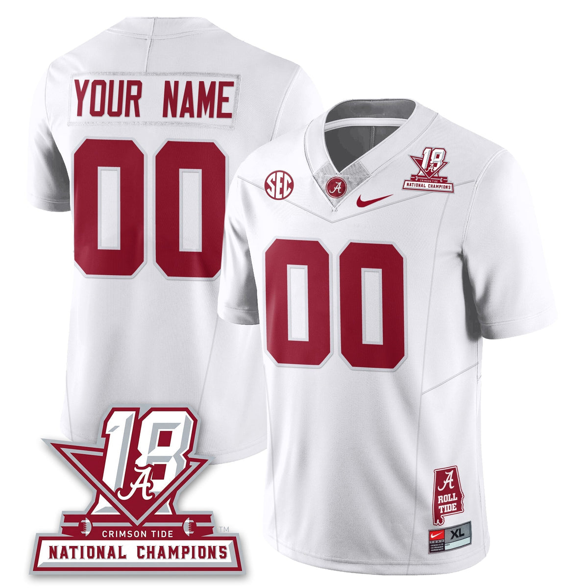 Custom BAMA 18x-Time National Champions Vapor Limited Jersey