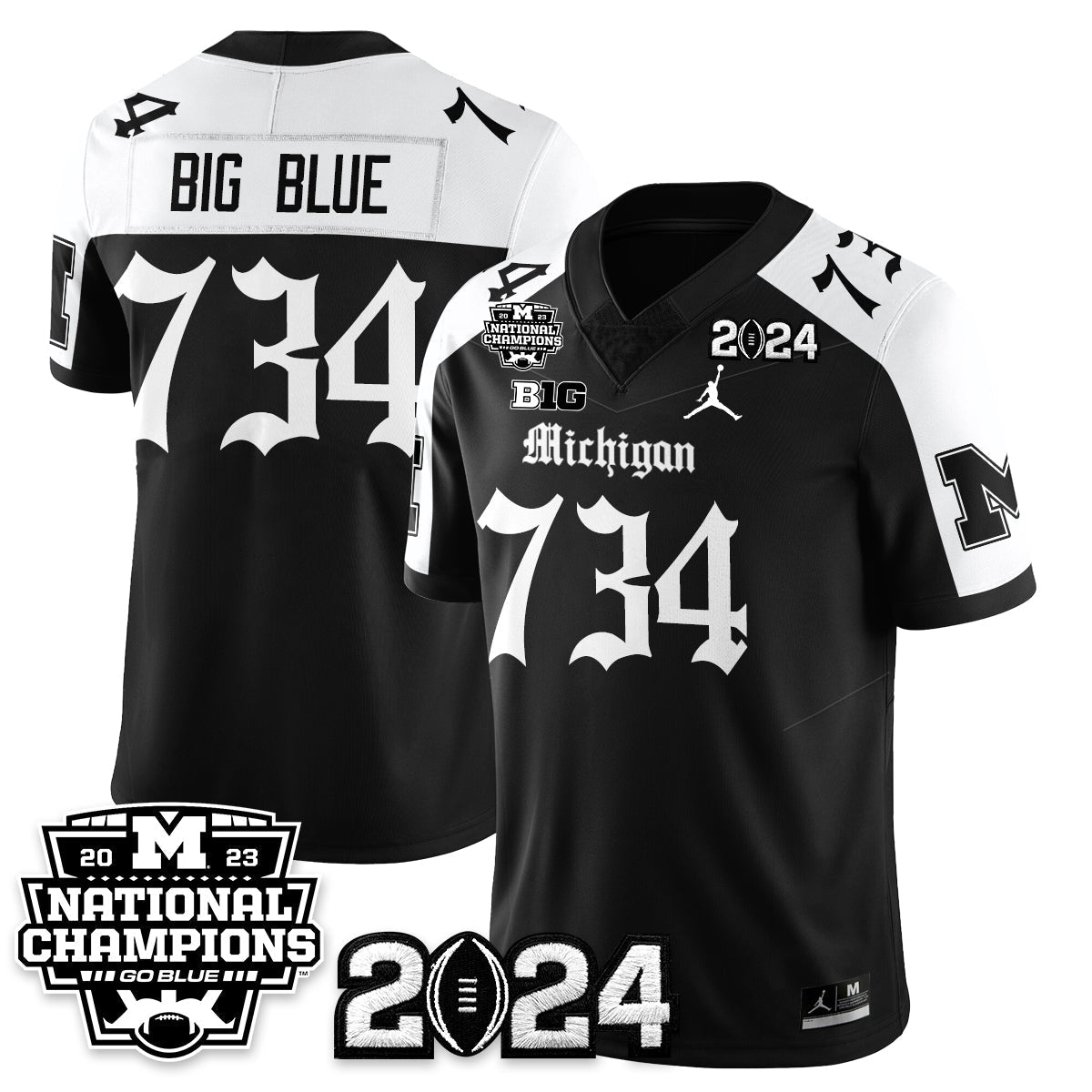 Michigan Wolverines Gothic 2023 National Champions Vapor Limited Football Jersey-Cuztomshoes