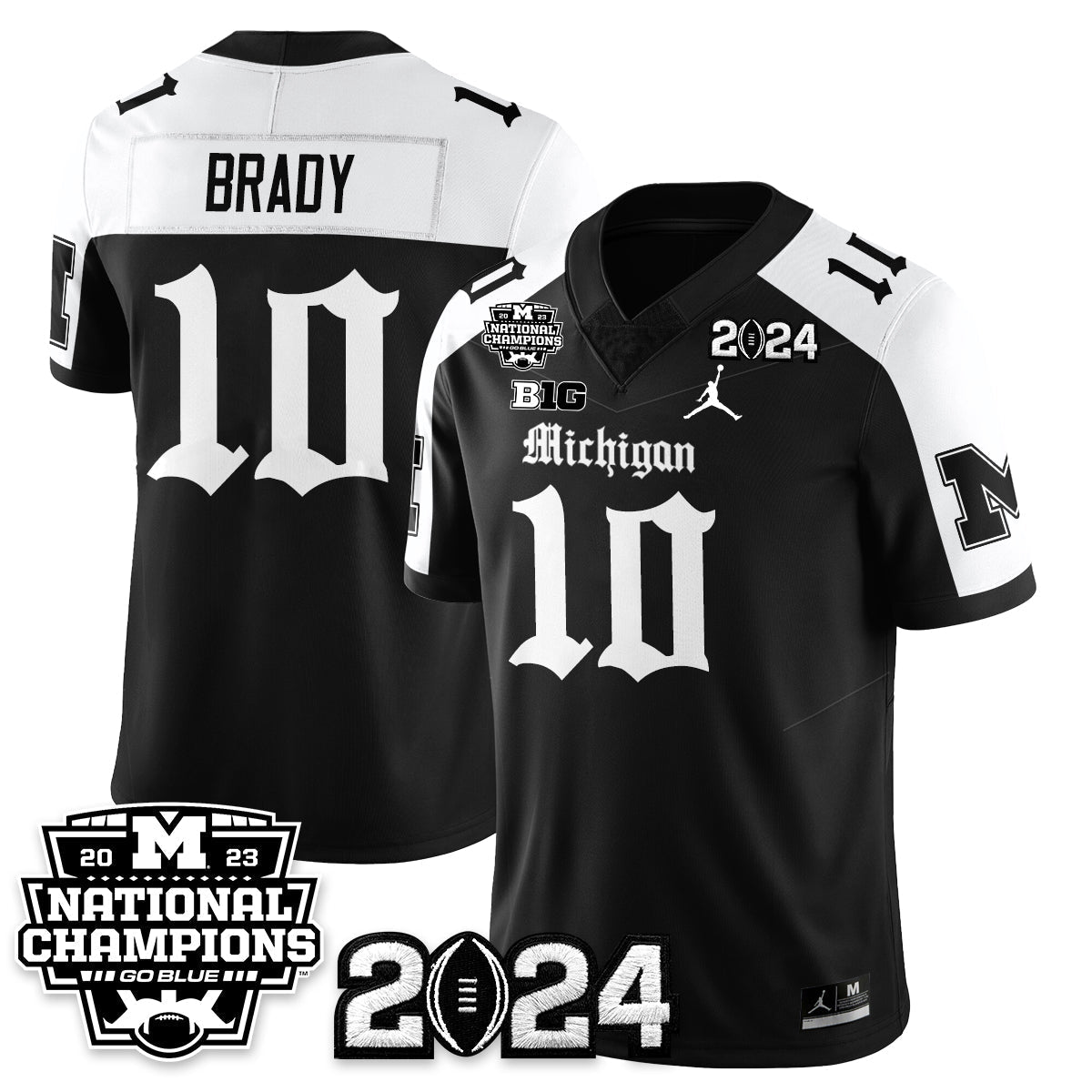 Michigan Wolverines Gothic 2023 National Champions Vapor Limited Football Jersey-Cuztomshoes