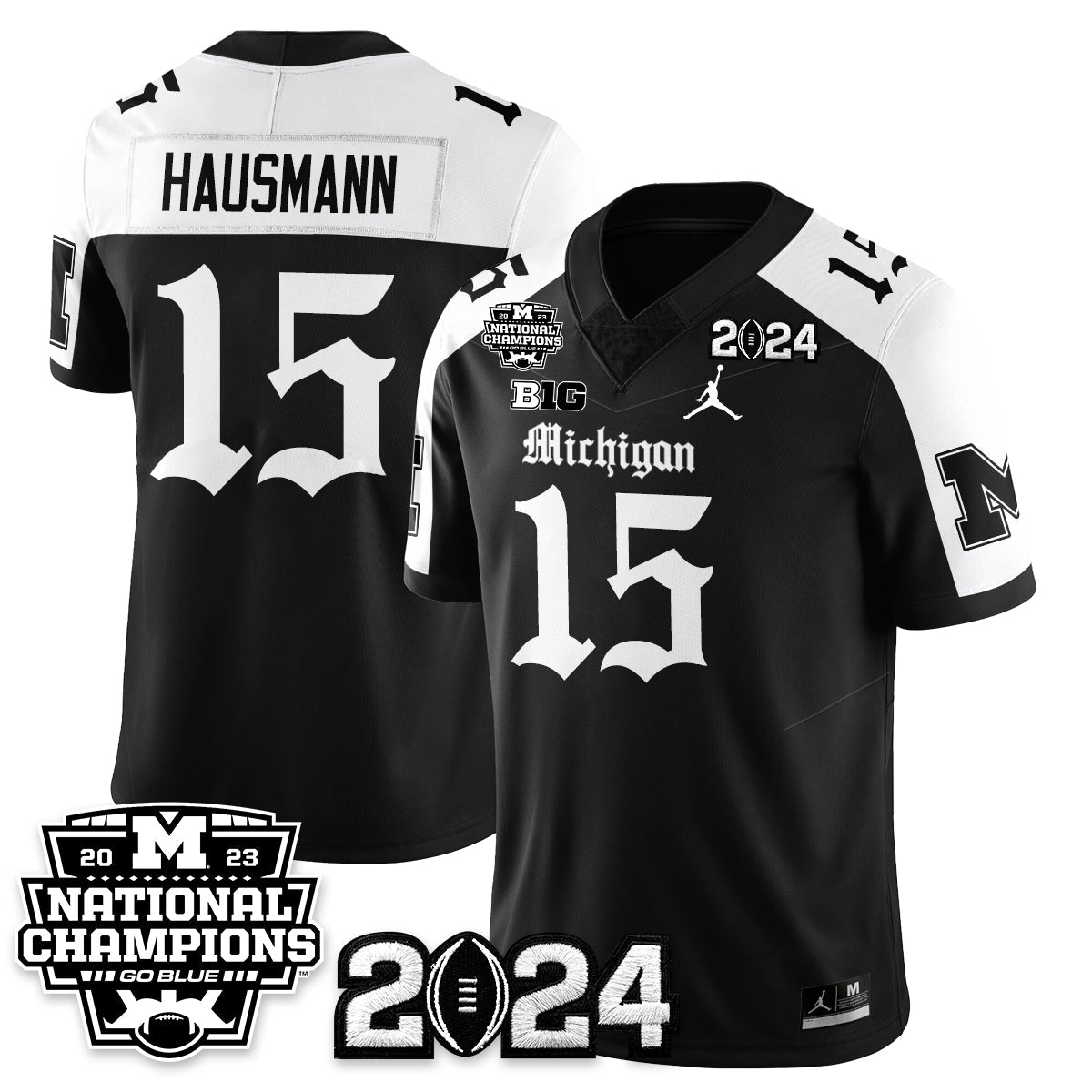 Michigan Wolverines Gothic 2023 National Champions Vapor Limited Football Jersey-Cuztomshoes