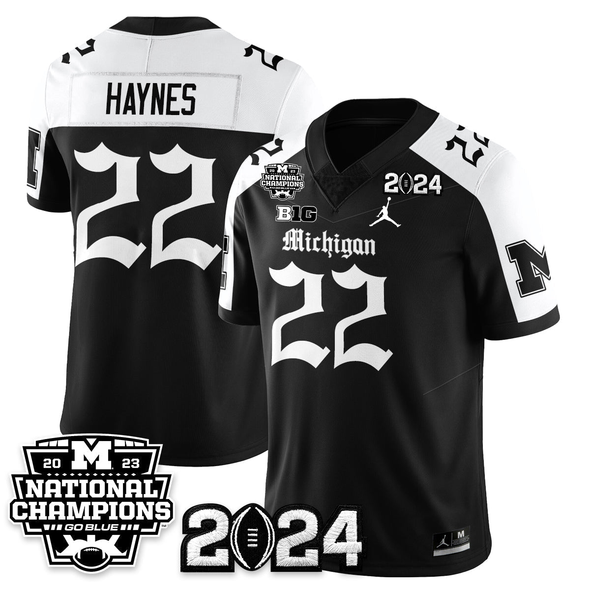 Michigan Wolverines Gothic 2023 National Champions Vapor Limited Football Jersey-Cuztomshoes