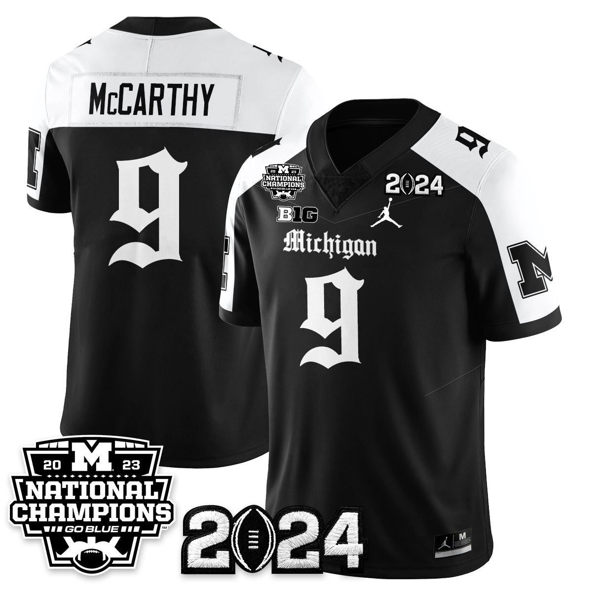 Michigan Wolverines Gothic 2023 National Champions Vapor Limited Football Jersey-Cuztomshoes