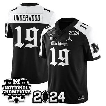 Michigan Wolverines Gothic 2023 National Champions Vapor Limited Football Jersey-Cuztomshoes