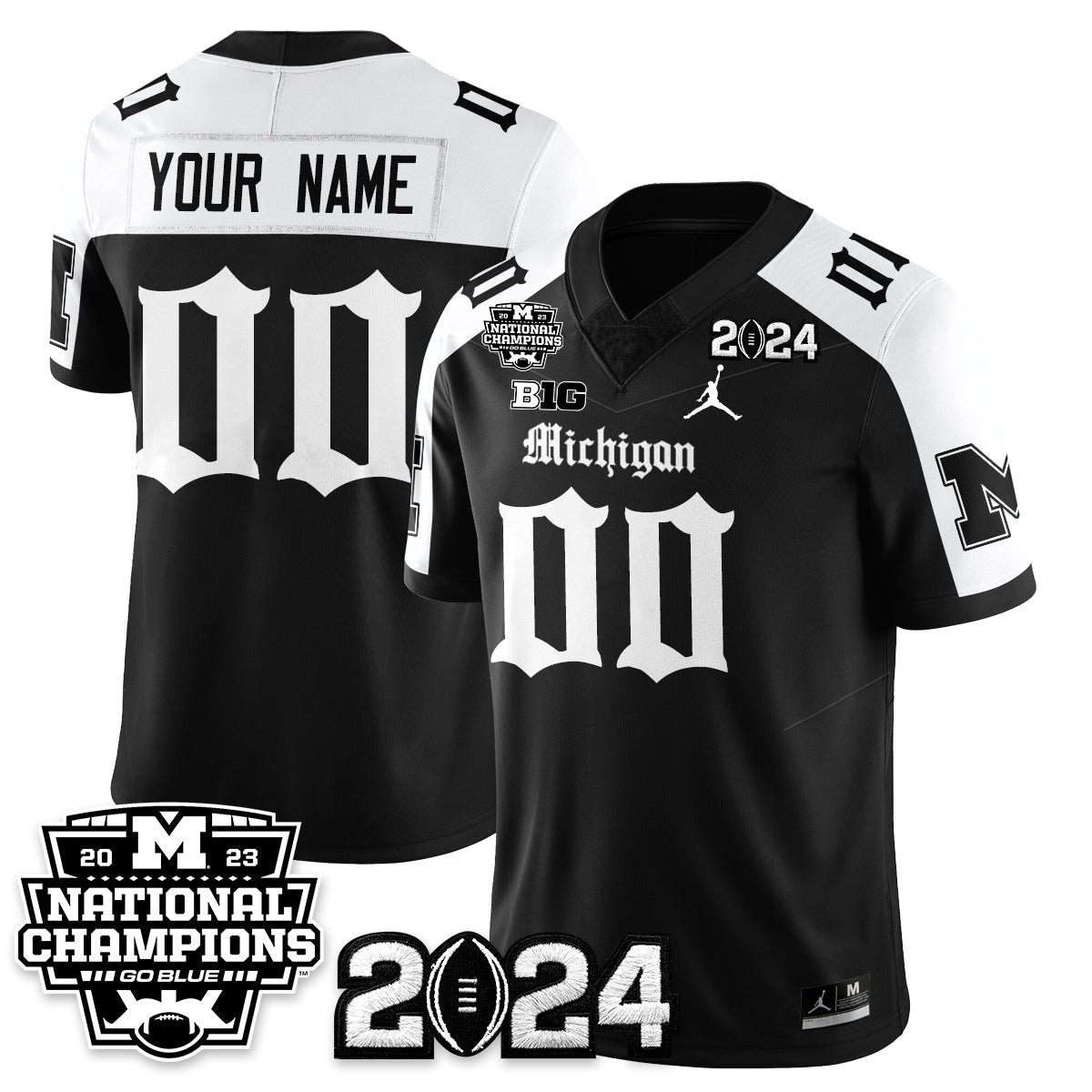 Michigan Wolverines Gothic 2023 National Champions Vapor Limited Football Jersey-Cuztomshoes
