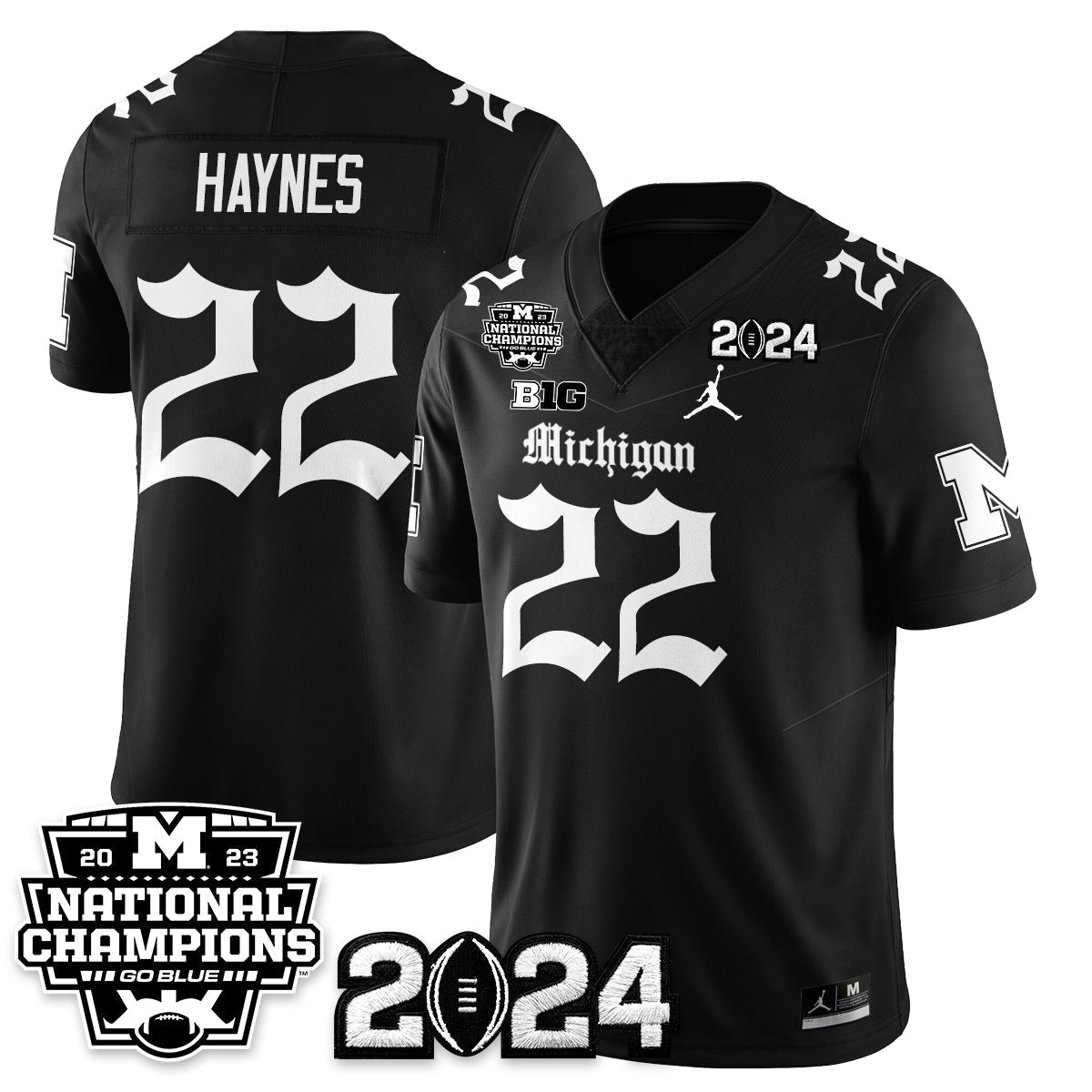 Michigan Wolverines Gothic 2023 National Champions Vapor Limited Football Jersey-Cuztomshoes