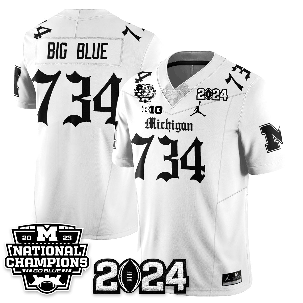 Michigan Wolverines Gothic 2023 National Champions Vapor Limited Football Jersey-Cuztomshoes