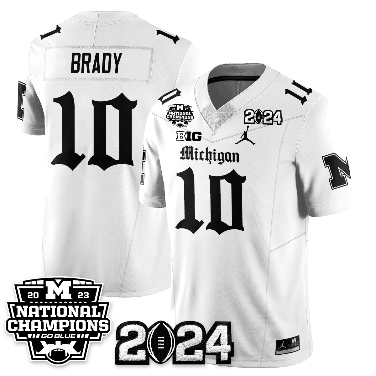 Michigan Wolverines Gothic 2023 National Champions Vapor Limited Football Jersey-Cuztomshoes