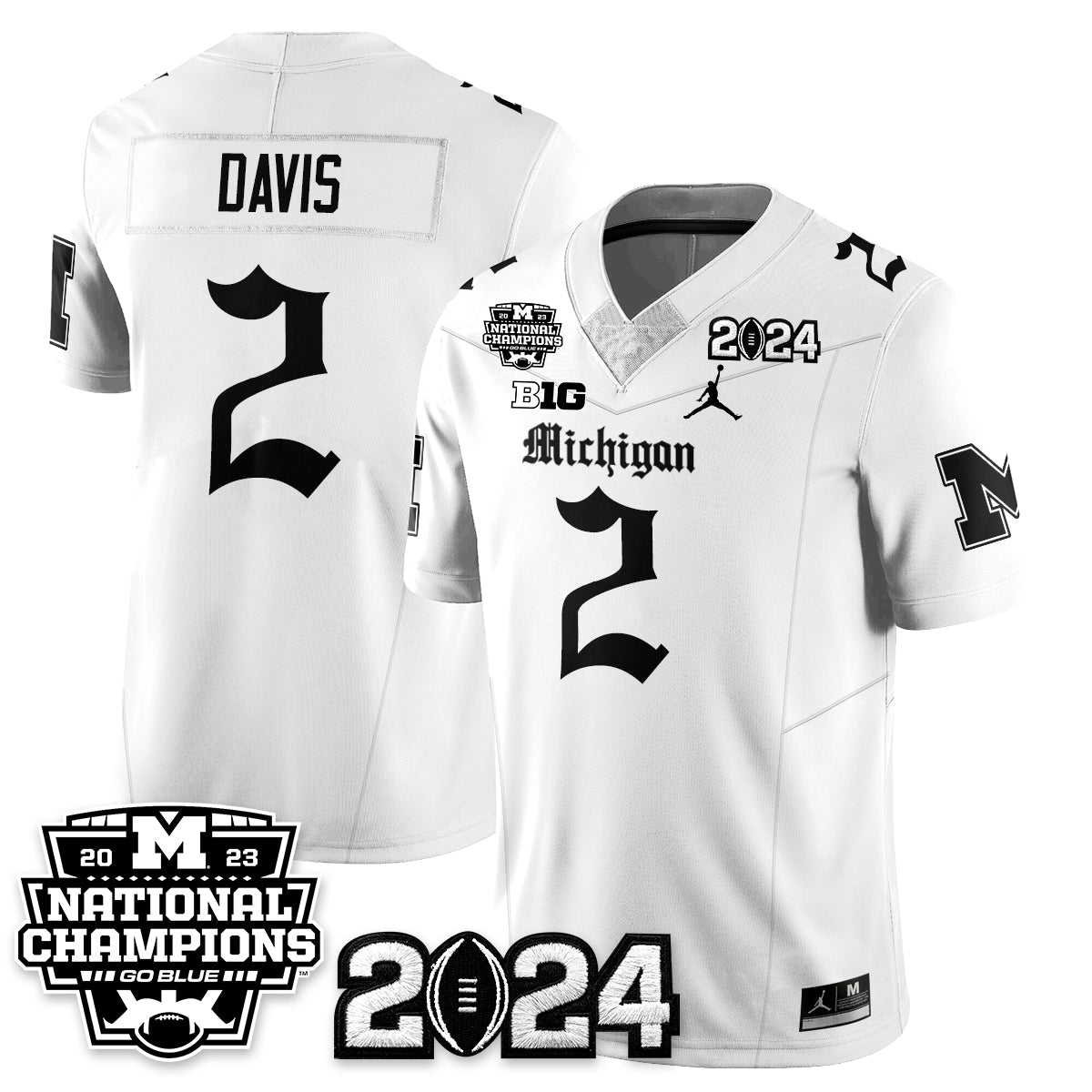 Michigan Wolverines Gothic 2023 National Champions Vapor Limited Football Jersey-Cuztomshoes