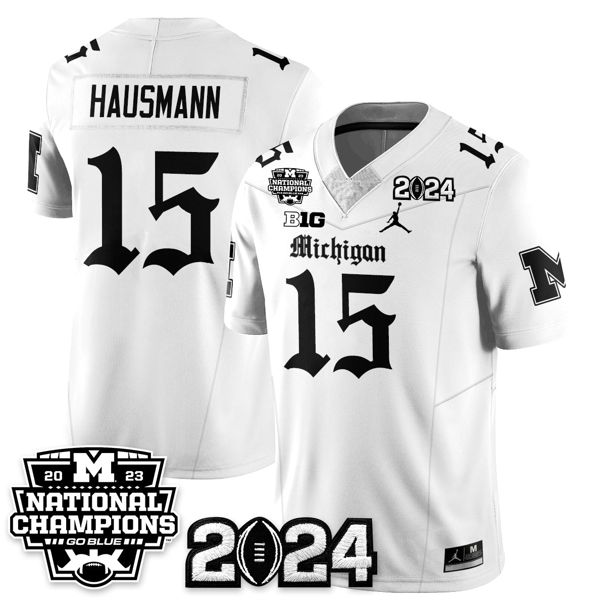 Michigan Wolverines Gothic 2023 National Champions Vapor Limited Football Jersey-Cuztomshoes