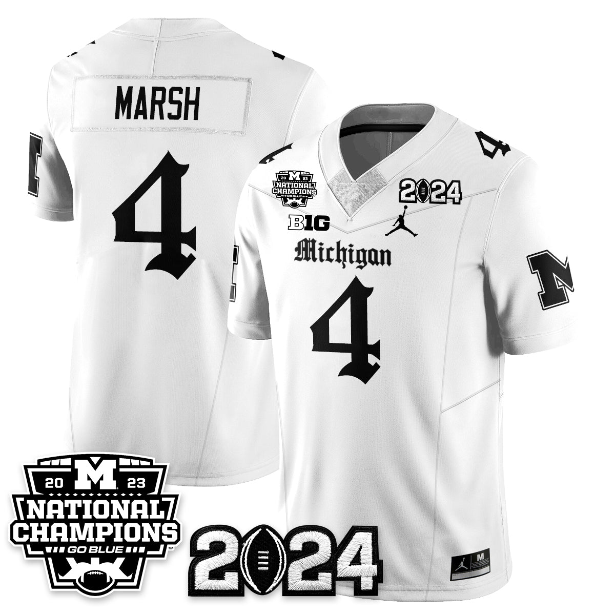 Michigan Wolverines Gothic 2023 National Champions Vapor Limited Football Jersey-Cuztomshoes