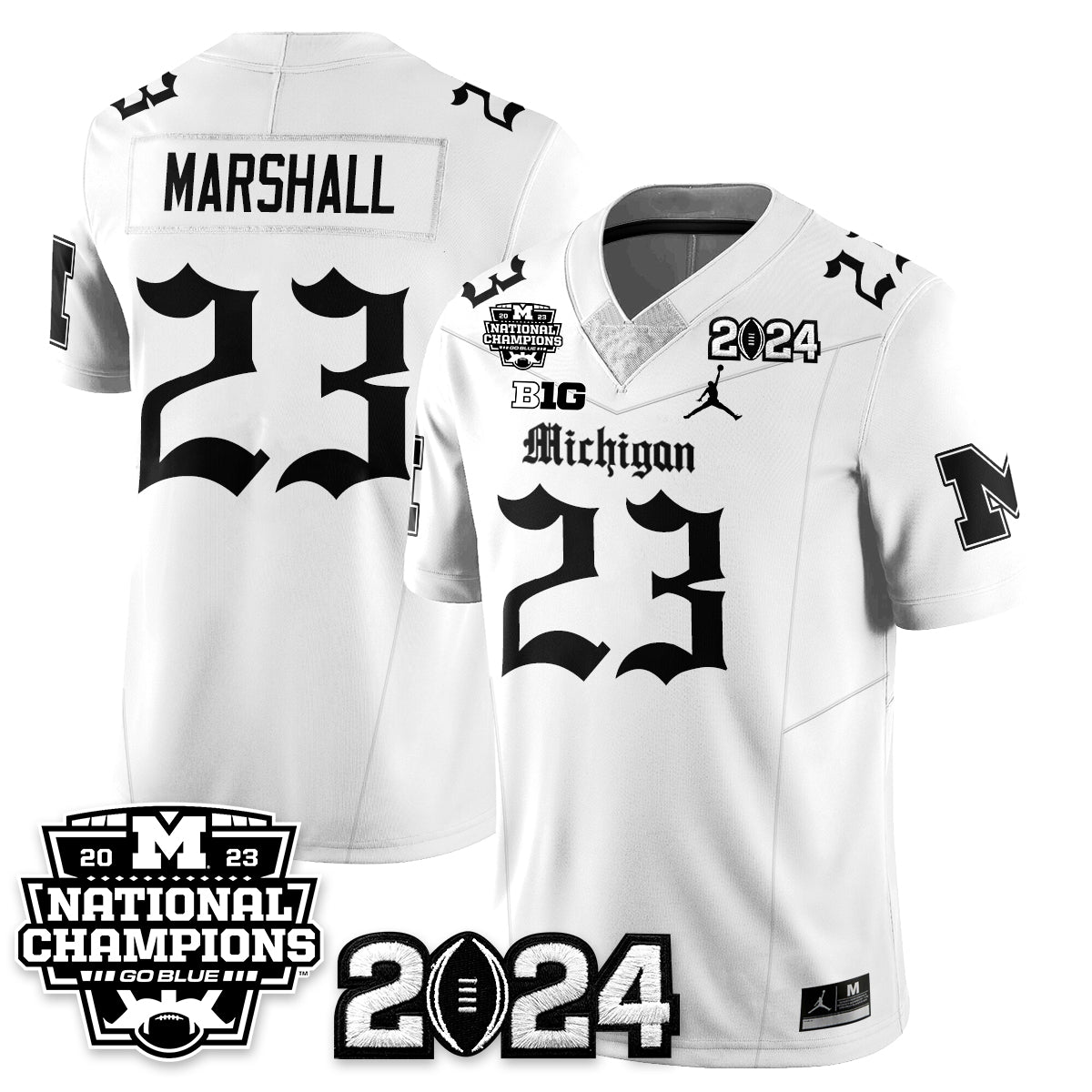 Michigan Wolverines Gothic 2023 National Champions Vapor Limited Football Jersey-Cuztomshoes