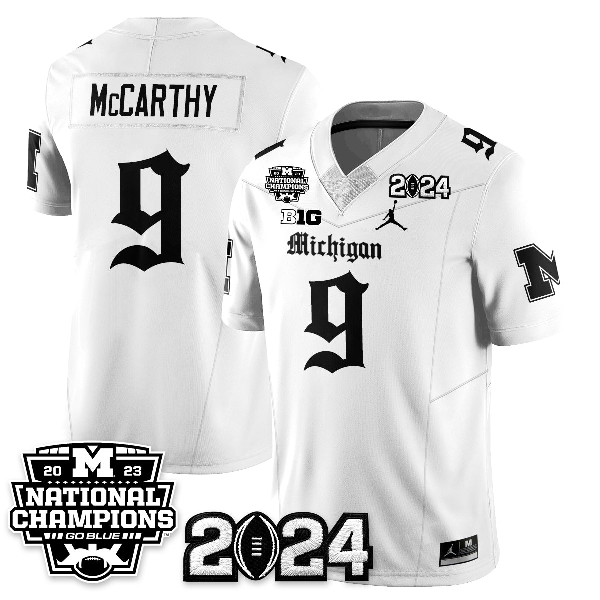 Michigan Wolverines Gothic 2023 National Champions Vapor Limited Football Jersey-Cuztomshoes
