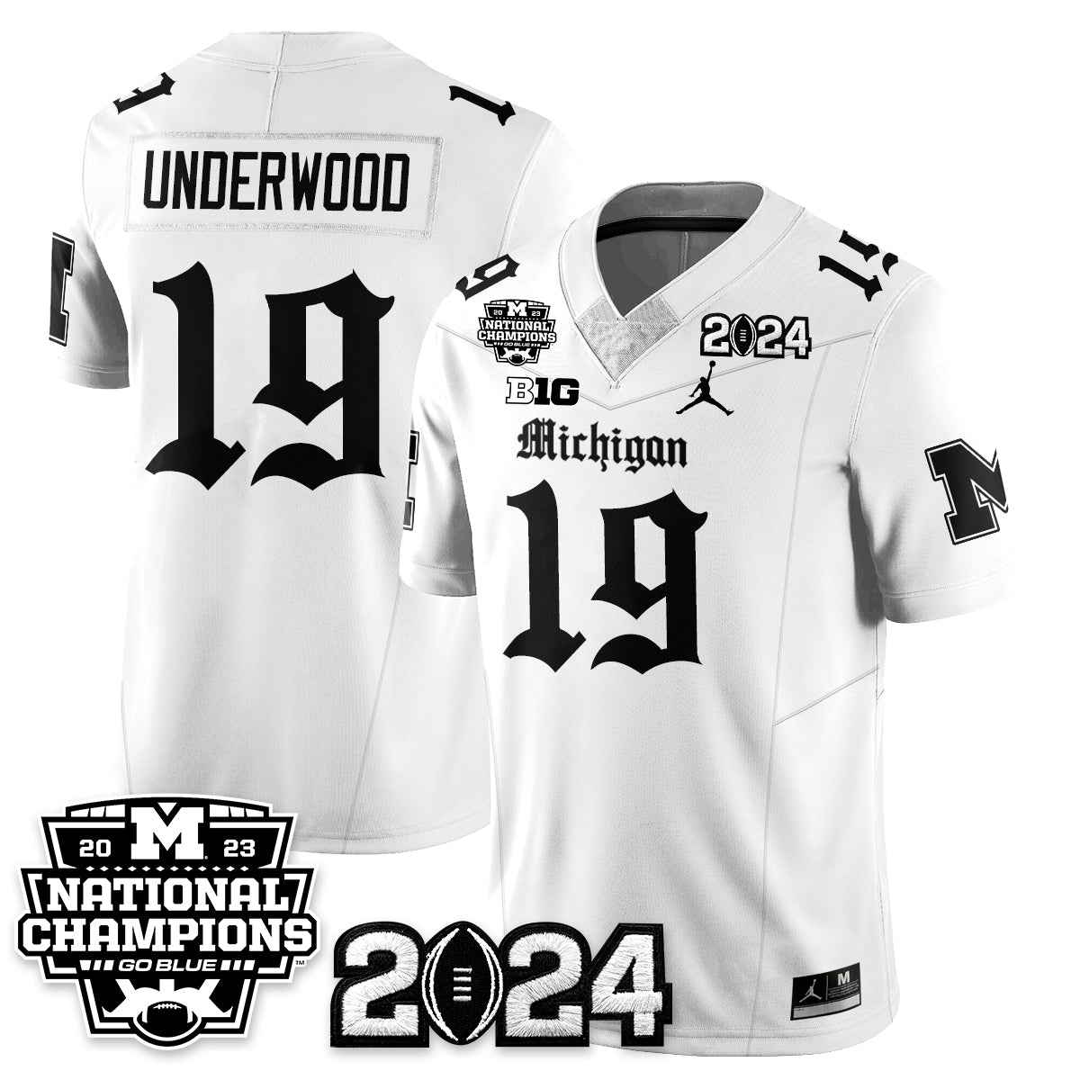 Michigan Wolverines Gothic 2023 National Champions Vapor Limited Football Jersey-Cuztomshoes