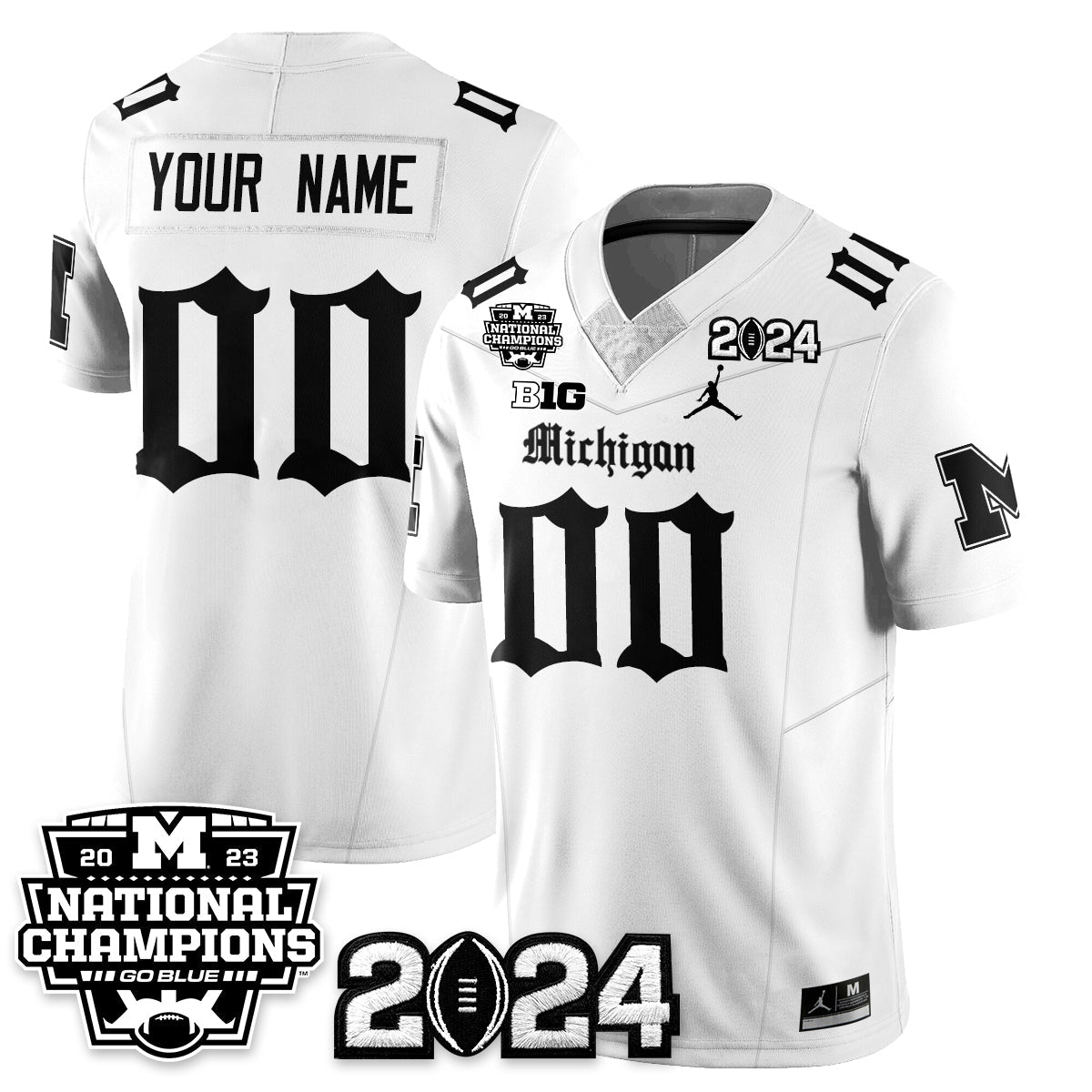 Michigan Wolverines Gothic 2023 National Champions Vapor Limited Football Jersey-Cuztomshoes