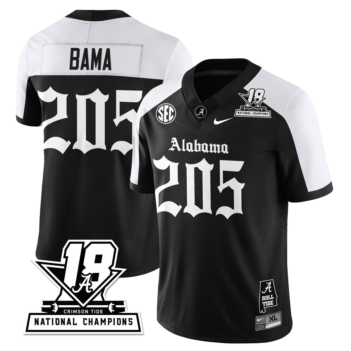 Alabama Crimson Tide 18x-Time National Champions Gothic Vapor Limited Jersey-Cuztomshoes