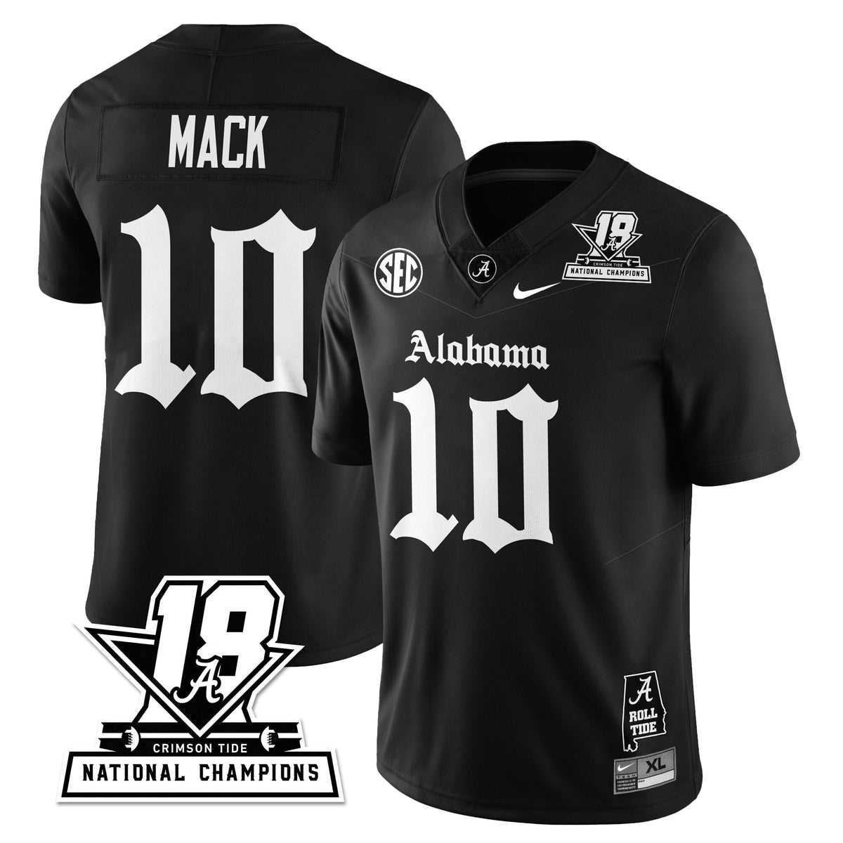 Alabama Crimson Tide 18x-Time National Champions Gothic Vapor Limited Jersey-Cuztomshoes